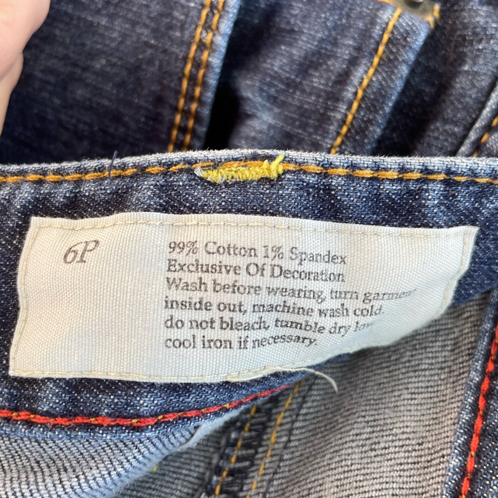 Ann Taylor Loft 5 Pocket Dark Blue Denim Original Boot Cut Jeans Size 6 Petite - Picture 6 of 10